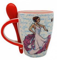 Mug y Cuchara flamenco clasico Réf:3374
