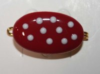 Broche petit modèle rouge pois blancs réf: broche0016