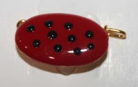 Broche petit modèle rouge pois noirs réf: broche0017