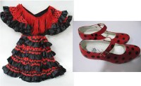 Kit enfants " lola " Robe + Chaussures rouge a pois noire